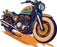 Colorful Motorcycle Illustration with png