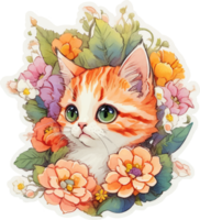 Cute Baby Cat Illustration with png