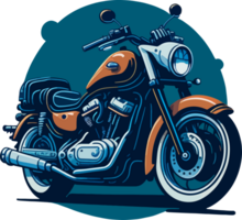 wijnoogst motorfiets tekenfilm logo met ai generatief png