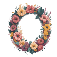 Colorful Wildflower Wreath png