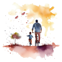 silhouette di un' padre e bambino, al generativo png