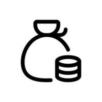 sencillo dinero bolso icono. el icono lata ser usado para sitios web, impresión plantillas, presentación plantillas, ilustraciones, etc vector
