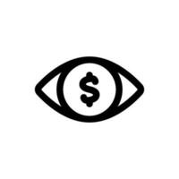 Simple Vision icon combined with dollar currency on it. The icon can be used for websites, print templates, presentation templates, illustrations, etc vector