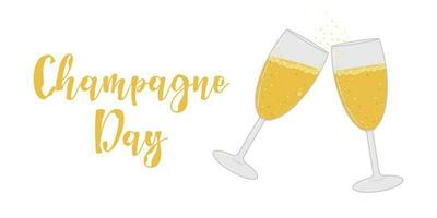 Champagne drink isolated on a white background. vector