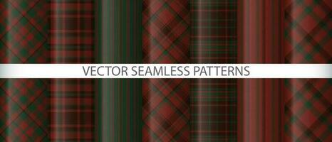 Set tartan check plaid. Seamless background textile. Pattern vector fabric texture.