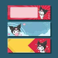 Cute Rabbit in Horizontal Banner Collection vector