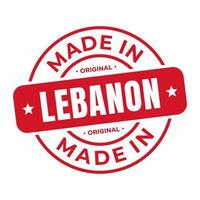 Made In Lebanon Stamp Logo Icon Symbol Design. Seal National Original Product Badge. Vector Illustration