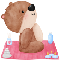 Cute otter yoga, yoga, yoga otter, yoga bear, yoga pose png