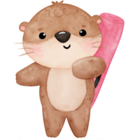 Cute otter yoga, yoga, yoga otter, yoga bear, yoga pose png