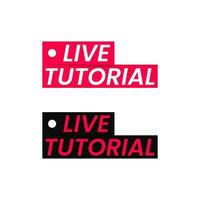 Live tutorial study learning icon label button design vector