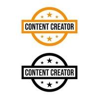 Content creator business icon label badge design vector