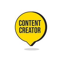 Content Creator Social Influencers Speech Icon Label Design Vector