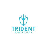 Trident Protection Logo Design Vector
