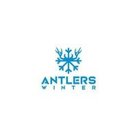 Antlers Winter Logo Design Vector