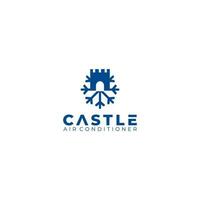 castillo invierno logo diseño vector