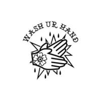 wash your hand vintage illustration vector