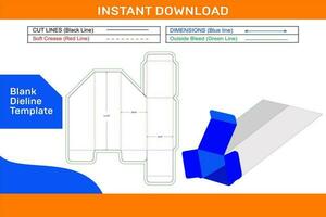 Creative gestanste or cosmetic box dieline template with 3D render file color changeable and editable Blank dieline template vector