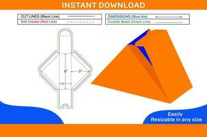 creativo comida embalaje caja dieline modelo diseño y 3d vector archivo caja dieline y 3d caja