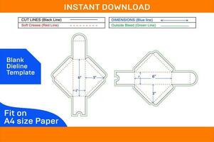 Creative food packaging box dieline template design and 3D vector file Blank dieline template