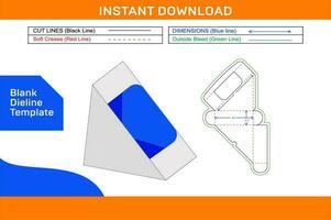 Cosmetic display box, gift and food packaging box template and 3D box design Blank dieline template vector