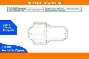 Gift box shipping bag style box dieline template and 3d vector file Blank dieline template