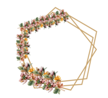 blommor höst krans, för kort, bakgrund. vattenfärg illustration för scrapbooking . tecknad serie hand dragen bakgrund med blomma för design. perfekt för bröllop inbjudan. png