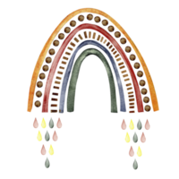 acquerello mano dipinto carino arcobaleno e gocce. design per bambino doccia festa, compleanno, torta, vacanza disegno, saluti carta, invito. png