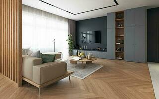 Modern living interior. photo