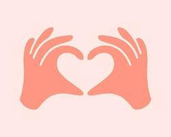 Hands making or formatting a heart symbol icon. I love you heart sign. vector