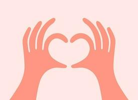 Hands making or formatting a heart symbol icon. I love you heart sign. vector
