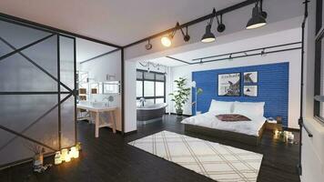 modern loft interior. photo