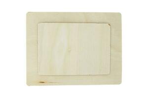 Wooden photo frame on white background