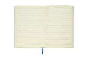 Isolated blank notebook on white background photo