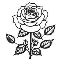 A Rose vector Clipart Line art, A line art vector silhouette.