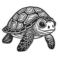 Turtle Clipart Vector Illustration, Turtle vector line art silhouette.