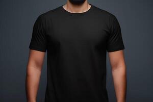 black t shirt for your designs mockup, photo