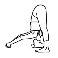 yoga actitud en contorno garabatear estilo vector