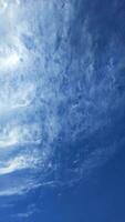 Blue sky with white clouds. Nature background. Copy space for text. photo