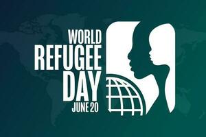 World Refugee Day. June 20. Holiday concept. Template for background, banner, card, poster with text inscription. Vector EPS10 illustration.