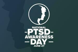 National PTSD Awareness Day. June 27. Holiday concept. Template for background, banner, card, poster with text inscription. Vector EPS10 illustration.