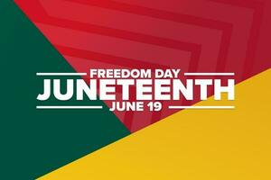 Juneteenth. Freedom Day. June 19. Holiday concept. Template for background, banner, card, poster with text inscription. Vector EPS10 illustration.