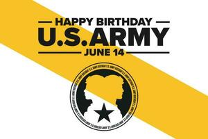 U.S. Army Birthday. June 14. Holiday concept. Template for background, banner, card, poster with text inscription. Vector EPS10 illustration.