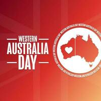 Western Australia Day. Holiday concept. Template for background, banner, card, poster with text inscription. Vector EPS10 illustration.