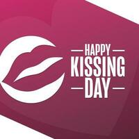 Happy Kissing Day. Holiday concept. Template for background, banner, card, poster with text inscription. Vector EPS10 illustration.