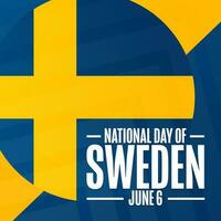 nacional día de Suecia. junio 6. fiesta concepto. modelo para fondo, bandera, tarjeta, póster con texto inscripción. vector eps10 ilustración.