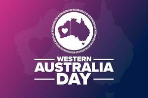 Western Australia Day. Holiday concept. Template for background, banner, card, poster with text inscription. Vector EPS10 illustration.