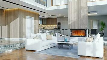 Modern living interior. photo