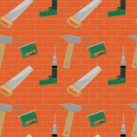 Seamless pattern with construction tools. Background with equipment for repair work, illustration vector