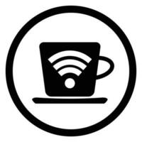 Cup of coffee with symbol wifi vector