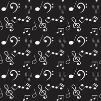 Seamless pattern with music notes and signs vector